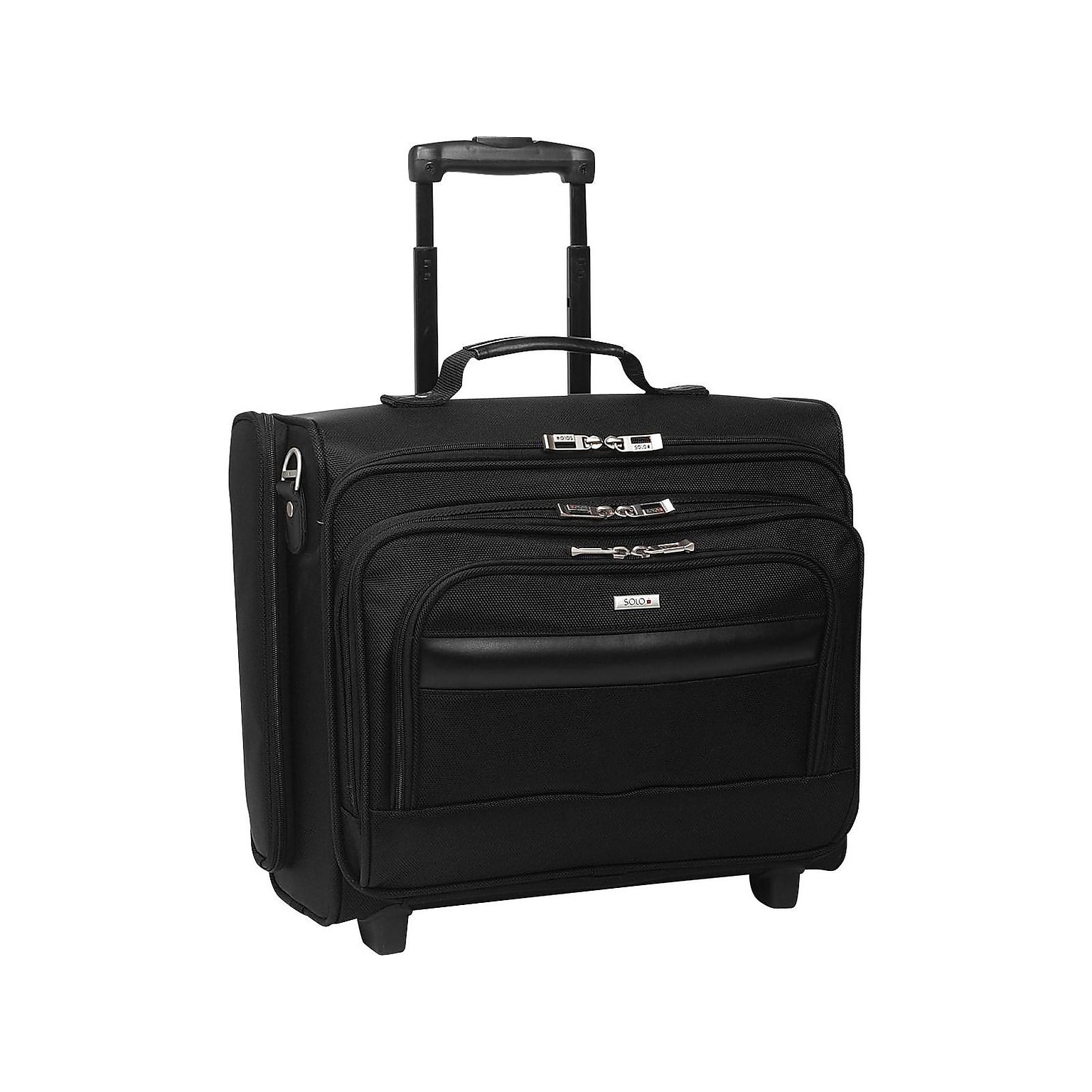 Solo New York Midtown Collection Columbus Laptop Rolling Briefcase, Black Polyester (B64-4)