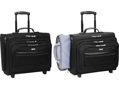 Solo New York Midtown Collection Columbus Laptop Rolling Briefcase, Black Polyester (B64-4)