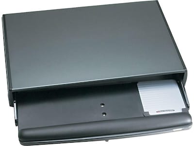 3M™ Desktop Keyboard Drawer, Height and Tilt Adjustable, Wide Platform with Gel Wrist Rest and Precise Mouse Pad, Black (KD95CG)