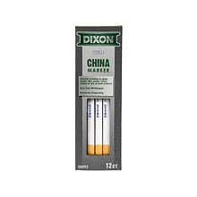 Dixon Phano Bold Tip China Markers, White, Dozen (00092)