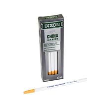 Dixon Phano Bold Tip China Markers, White, Dozen (00092)