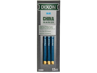 Dixon Phano Bold Tip China Markers, Blue, Dozen (00080)