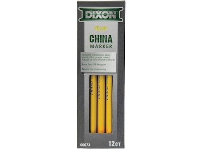 Dixon Phano Bold Tip China Markers, Yellow, Dozen (00073)