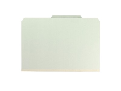 Smead Pressboard Classification Folders with SafeSHIELD Fasteners, Legal Size, 3 Dividers, Gray/Gree