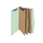 Smead Pressboard Classification Folders with SafeSHIELD Fasteners, Legal Size, 3 Dividers, Gray/Green, 10/Box (19091)