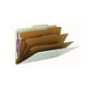 Smead Pressboard Classification Folders with SafeSHIELD Fasteners, Legal Size, 3 Dividers, Gray/Green, 10/Box (19091)