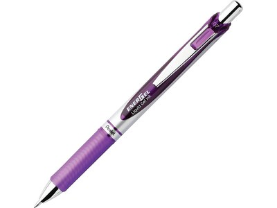 Pentel EnerGel RTX Retractable Gel Pens, Medium Point, Purple Ink, 3/Pack (BL77BP3V)