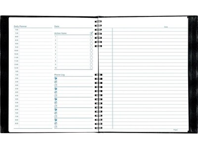 Blueline NotePro 9.25"H x 7.25"W Daily Planner, Black (A29C.81)