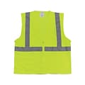 Protective Industrial Products High Visibility Zipper Safety Vest, ANSI Class R2, Lime Yellow, Large