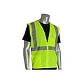 Protective Industrial Products High Visibility Zipper Safety Vest, ANSI Class R2, Hi-Vis Lime Yellow