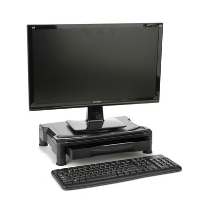 Mind Reader Rotative Adjustable Monitor Stand and Desk Organizer, Black (DRAWSWIV-BLK)