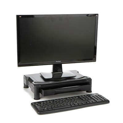 Mind Reader Anchor Collection Rotative Adjustable Monitor Stand with Storage Drawer, Up to 22 Monit