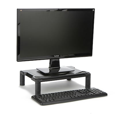 Mind Reader Rotative Extra Wide Adjustable Monitor Risers, Monitor Stand, Desk Organizer, Spinning Monitor, Black (MONSWIV-BLK)