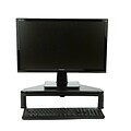 Mind Reader Rotative Corner Adjustable Monitor Risers, Monitor Stand, Desk Organizer, Spinning Monitor, Black (TRIMOS-BLK)