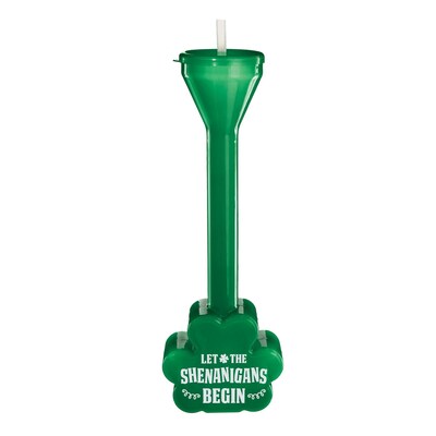 Amscan St. Patricks Day Shamrock-Shaped Half Yard Drinking Glass, 17, 3/Pack (350365)