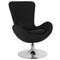 Black Fabric Egg Series Reception-Lounge-Side Chair [CH-162430-BK-FAB-GG]