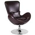 Brown Leather Egg Series Reception-Lounge-Side Chair (CH-162430-BN-LEA-GG)