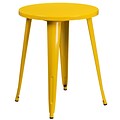 24 Round Yellow Metal Indoor-Outdoor Table (CH-51080-29-YL-GG)