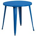 30 Round Blue Metal Indoor-Outdoor Table [CH-51090-29-BL-GG]