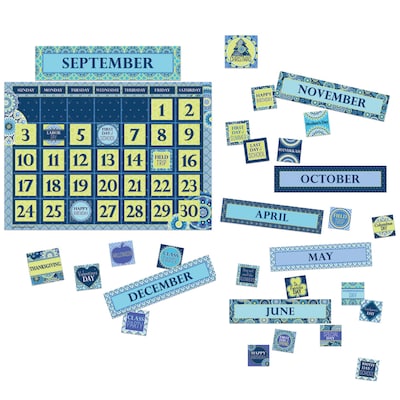 Eureka Blue Harmony Calendar Bulletin Board Set, 83 pieces (EU-847548)
