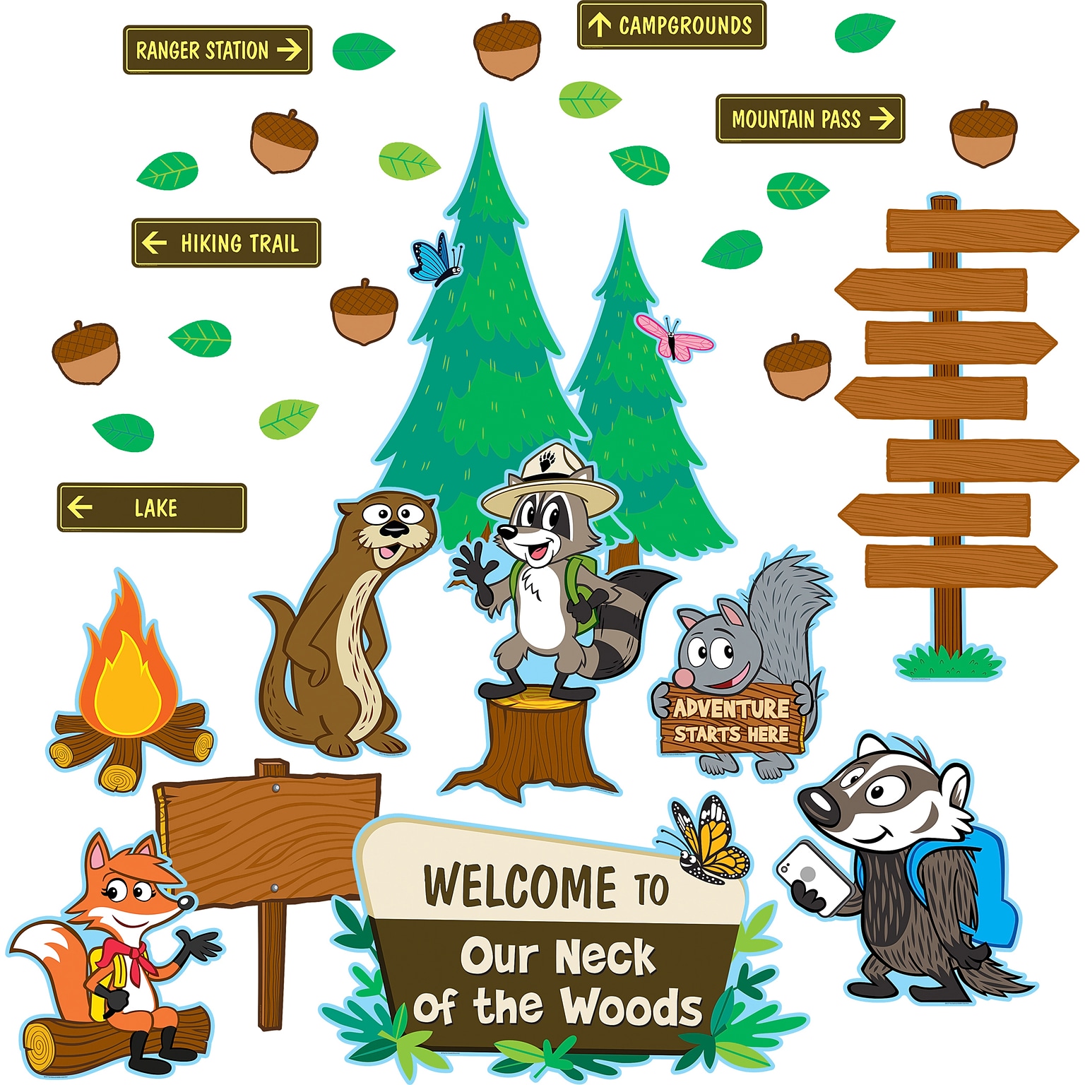 Teacher Created Resources Ranger Rick Welcome to Our Neck of the Woods Bulletin Board Set, 71 pieces (TCR3516)