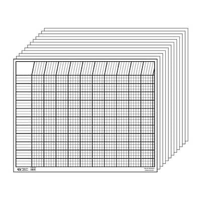 Creative Shapes Horizontal Incentive Charts, White, Set of 12 (SE-346)