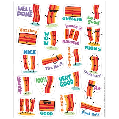 Eureka Bacon Scented Stickers, 80 Per Pack, 6 Packs (EU-650946)