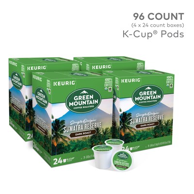 Green ain Sumatra Reserve Coffee, Keurig® K-Cup® Pods, Dark Roast, 96/Carton (GMT4060CT)