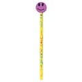 J.R. Moon Pencil Moon Pencil & Eraser Topper Write-Ons, Smiley Face, Pack of 36 (JRM53009)