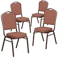 Flash Furniture Crown Back Stacking Banquet Chair with Gray Dot Fabric and Thick Seat, Silver Frame, 4/PK (4-FD-C01-S-6-GG)