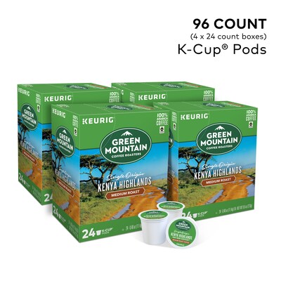 Green ain Kenya Highlands Coffee, Keurig® K-Cup® Pods, Medium Roast, 96/Carton (40576)