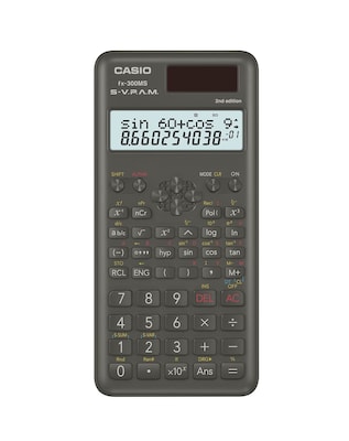 Casio FX 300MSPLUS2 12 Digit 2-Line Display Scientific Calculator, Black