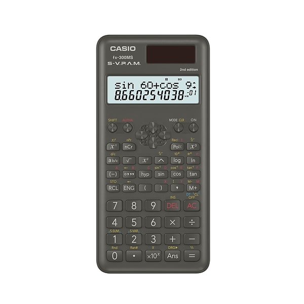 Casio FX 300MSPLUS2 12 Digit 2-Line Display Scientific Calculator, Black