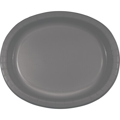 Creative Converting Glamour Gray Oval Plates, 8 Count (339652)
