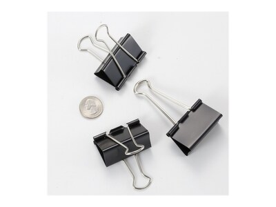 Officemate Binder Clips, Large, Black, 12/Box (99100)