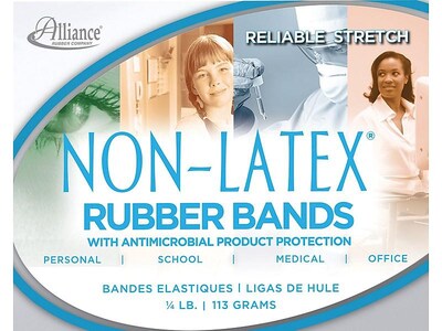 Alliance Rubber Non-Latex Multi-Purpose #64 Rubber Bands, 3.5 x 0.25, Non-Latex, Cyan Blue, 95/Pac