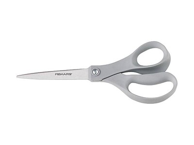 Fiskars Performance Stainless Steel Standard Scissors, Pointed Tip, Gray (1004249)