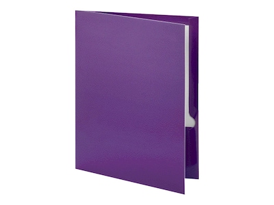 Oxford Twin Laminated Folders, Metallic Purple, 25/Box (OXF 5049526)