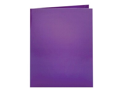 Oxford Twin Laminated Folders, Metallic Purple, 25/Box (OXF 5049526)