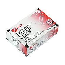 ACCO Economy #1 Paper Clips, Silver, 100/Box, 10 Boxes/Pack (A7072385)