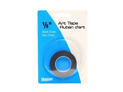 Headline Artist Tape, 0.13W x 9 Yds.L, Black, 6/Pack (23018-PK6)