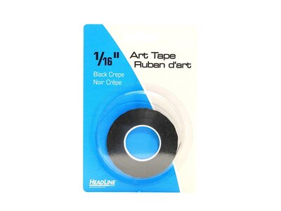 Headline Artist Tape, 0.06"W x 9 Yds.L, Black, 6/Pack (24848-PK6)