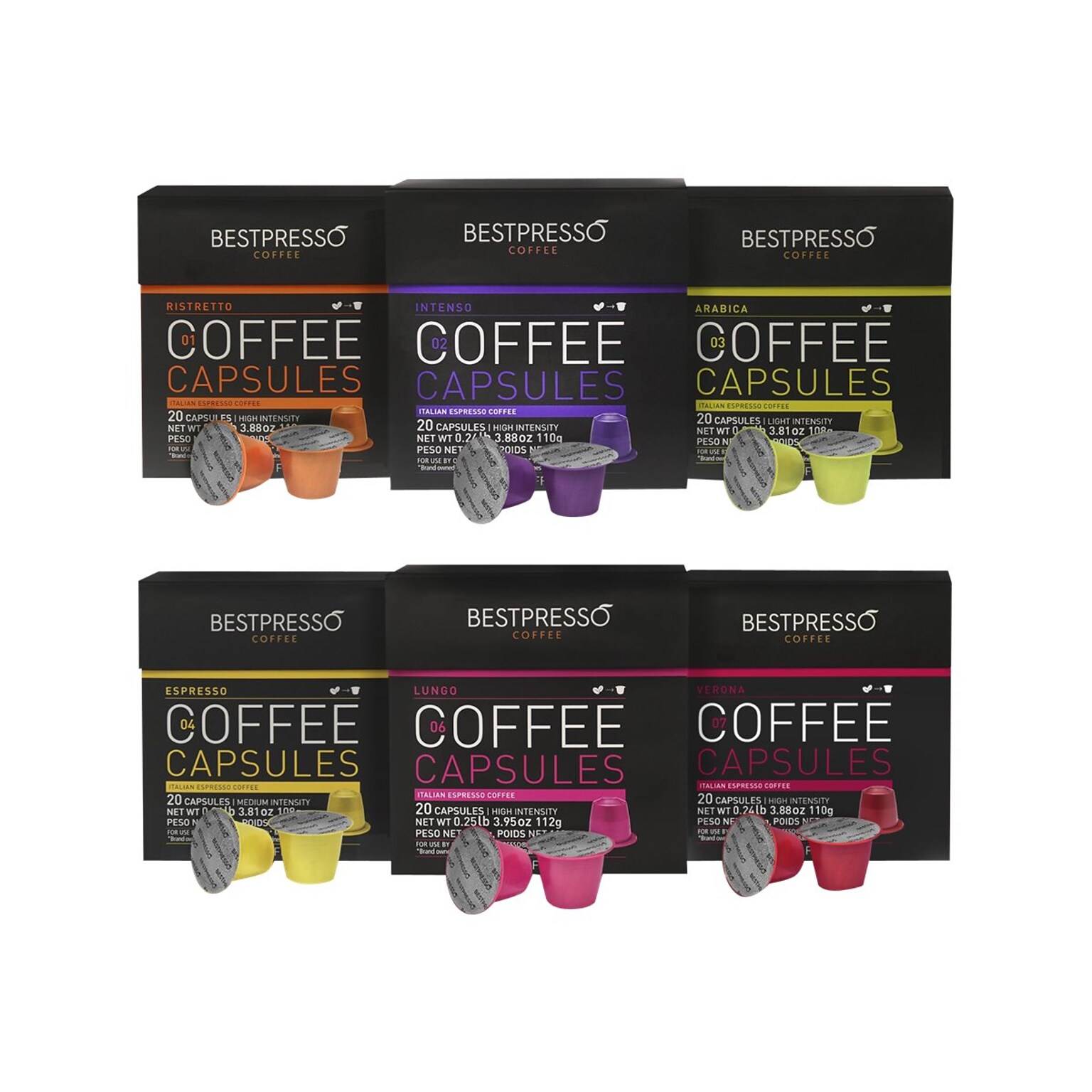 Bestpresso Coffee Capsules, Variety Pack, 120/Carton (BST06104)