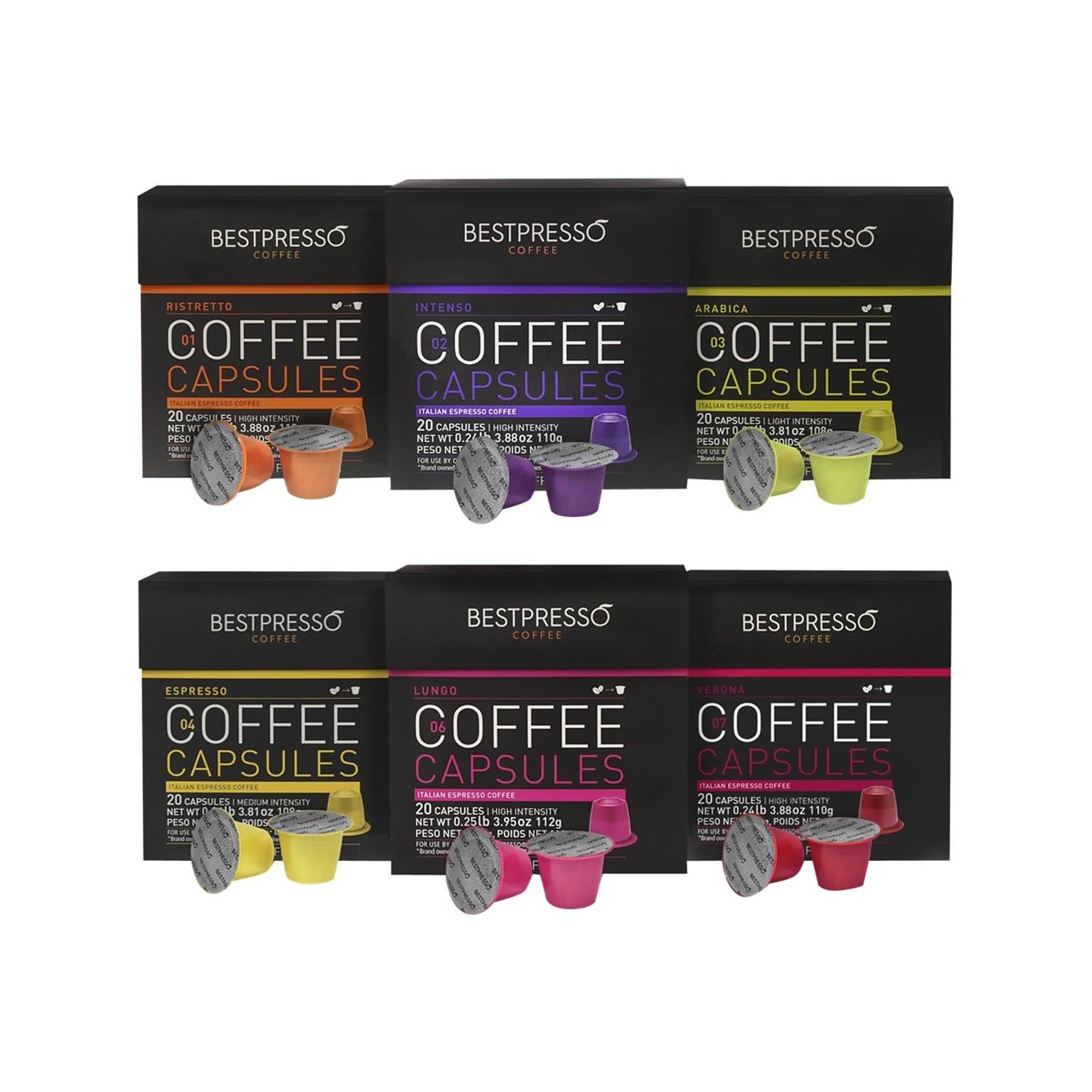 Bestpresso Variety Pack Coffee Capsules, 120/Carton (BST06104)