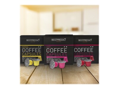 Bestpresso Coffee Capsules, Variety Pack, 120/Carton (BST06104)