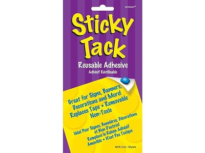 Amscan Sticky Tack Removable Repositionable Adhesive Putty, 5.3 oz., 5/Pack  (240555)