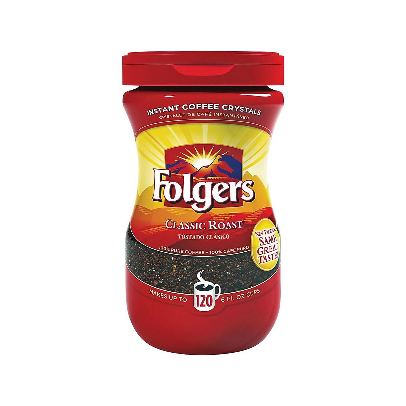 Folgers Classic Roast Instant Coffee, Medium Roast (SMU20629)