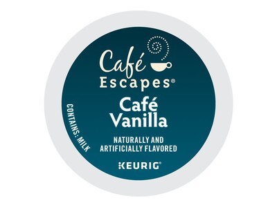 Cafe Escapes Vanilla Coffee, Keurig® K-Cup® Pod, 24/Box (6812)