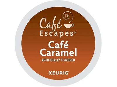 Cafe Escapes Caramel Coffee Keurig® K-Cup® Pods, Light Roast, 24/Box (GMT6813)