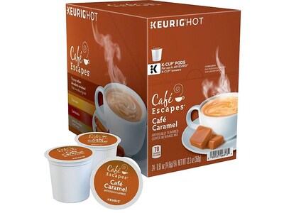 Cafe Escapes Caramel Coffee Keurig® K-Cup® Pods, Light Roast, 24/Box (GMT6813)